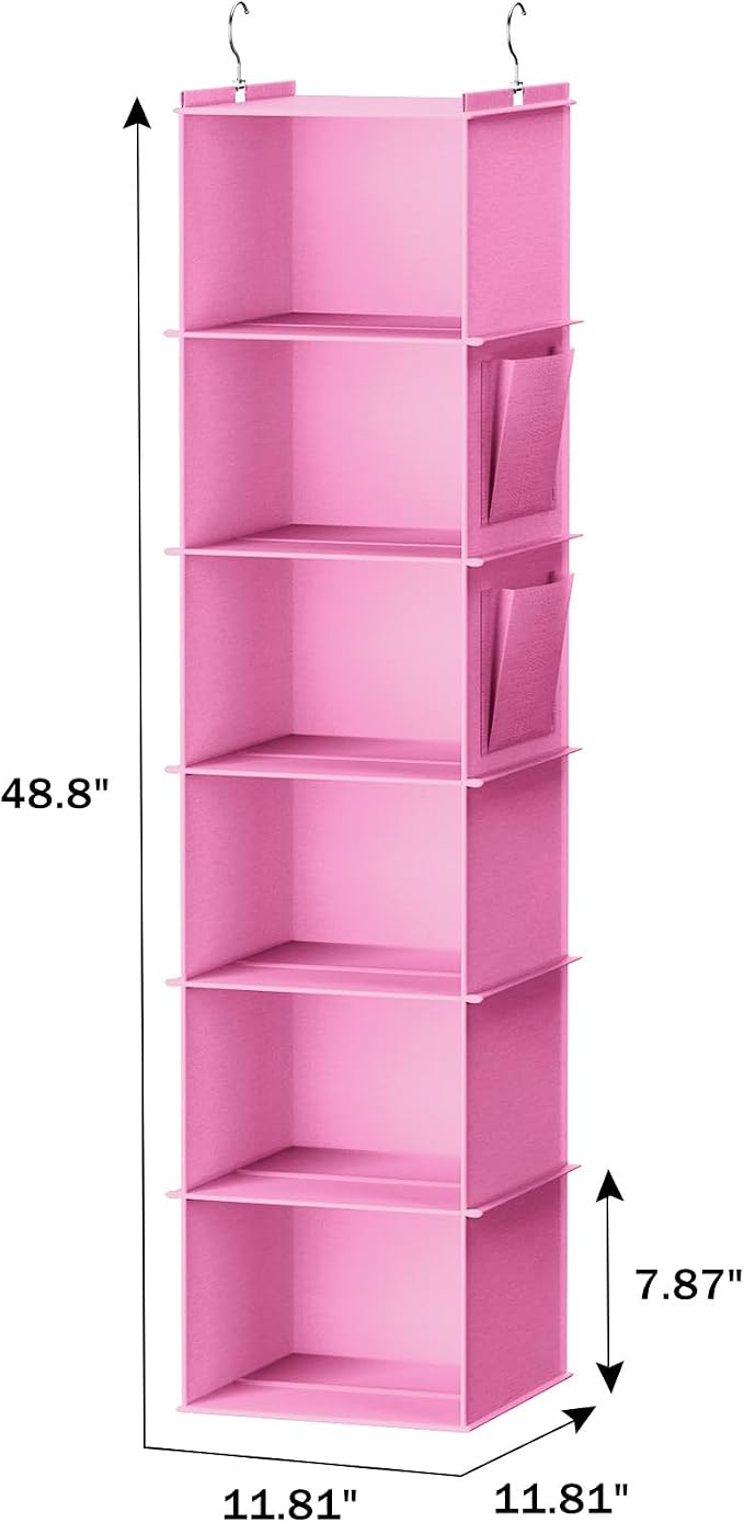 YOUDENOVA Hanging Closet Organizer and Storage, 6-Shelf Closet Hanging Storage - Image 3
