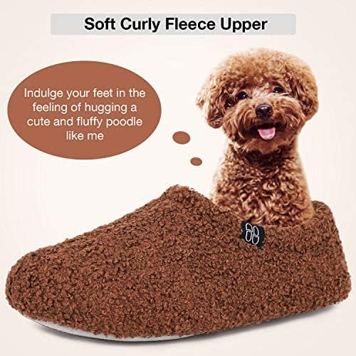 HomeTop Women's Fuzzy Curly Fur Memory Foam Loafer Slippers - Image 3