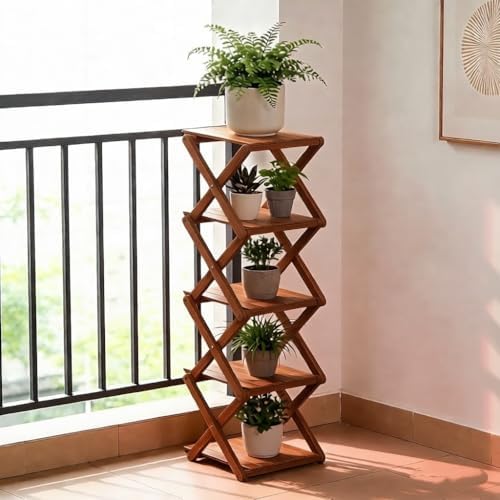 Bamboo Shoe Rack - No Assembly Required, Tall Narrow Foldable Shoe Organizer,...