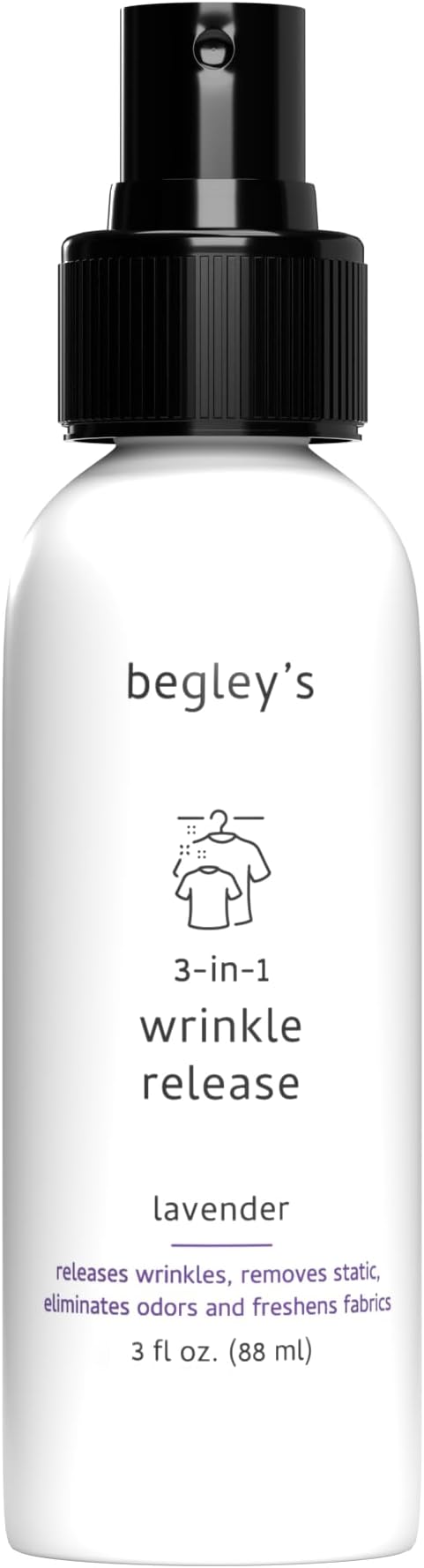 Begley's 3-in-1 Wrinkle Remover, Quick Fix Wrinkle Release, Static Cling Remover by Begleys