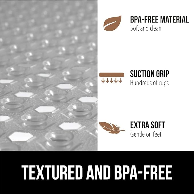 GORILLA GRIP Patented Square Shower Stall Mat, Small Bathtub Floor Mats - Image 5