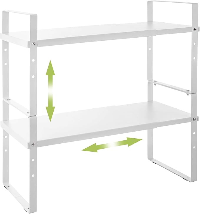 Expandable Cabinet Shelf Organizer Rack, Stackable Kitchen Counter Storage by Acorss-Star