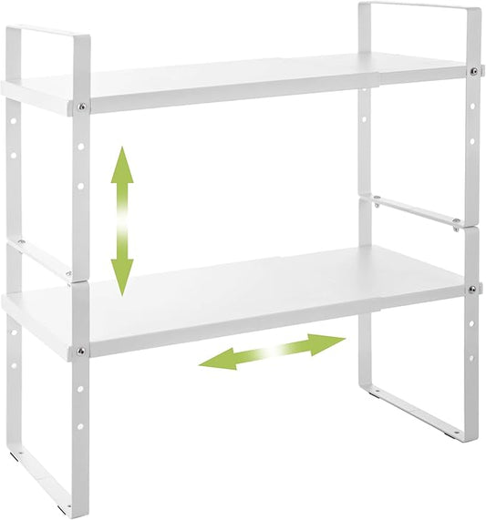 Expandable Cabinet Shelf Organizer Rack, Stackable Kitchen Counter Storage by Acorss-Star