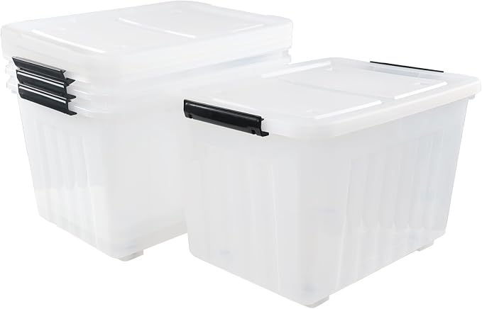 4-Pack 42 L Clear Plastic Storage Container Bin - Image 2