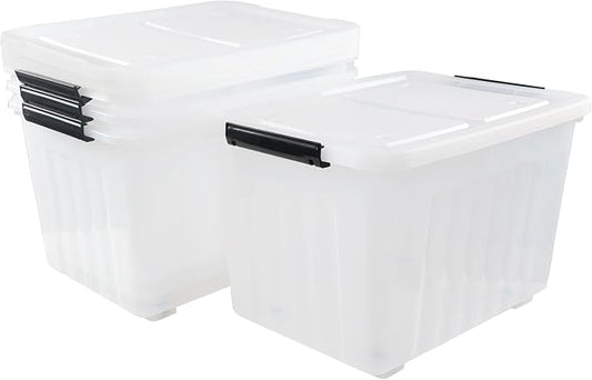 4-Pack 42 L Clear Plastic Storage Container Bin - Image 2