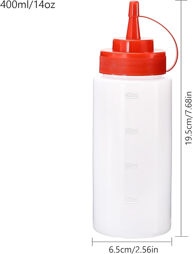 Condiment Squeeze Bottles Ketchup Dispenser, 6 Pack 16oz Squeeze Bottles - Image 2