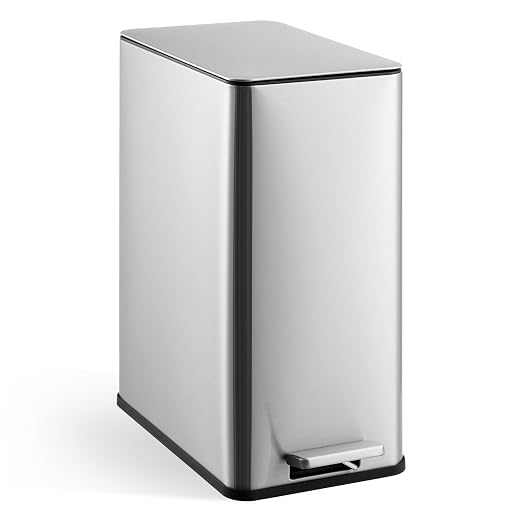 GarveeHome 4 Gallon Step Trash Can, 15 Liter Stainless Steel Rubbish Bin by GarveeHome