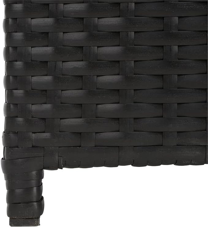 Safavieh Outdoor Collection Serapis Black Wicker Trash Bin - Image 4