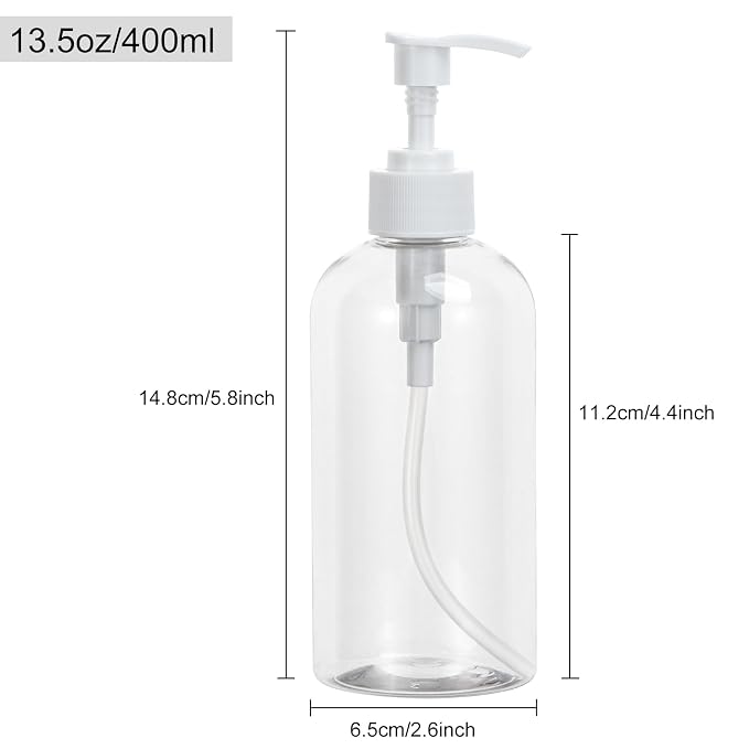 Yebeauty Soap Dispenser, 4 Pack 13.5oz/400ml Empty Refillable Pump Bottle - Image 2