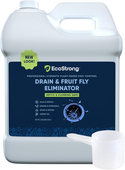 Fruit Fly Drain Treatment | Drain Fly Eliminator | Eliminates Gnats, Sewer by EcoStrong