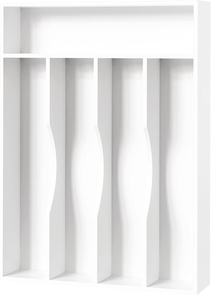 Bellsal White Utensil Organizer 10 Inch Silverware Tray by Bellsal