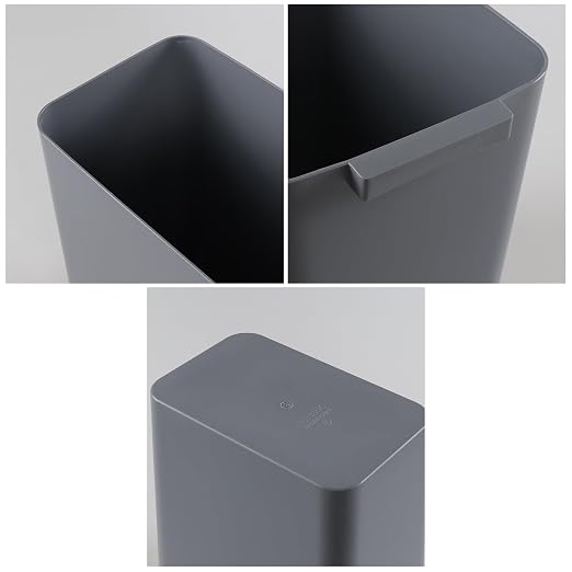 Xyskin Grey Plastic Trash Can, Garbage Container Bin, Trash Wastebasket - Image 3