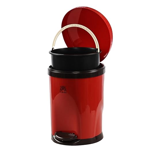 Round Trash Can with Soft-Close Foot Pedal, 2 Gallon Waste Bin with Lid by Buyitt