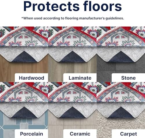 RUGPADUSA - Eco-Complete - 5'x7' - 1/4" Thick - Premiere Felt and Rubber Non-Slip Rug Pad, Made in USA, Low VOCs, 5-Year Warranty