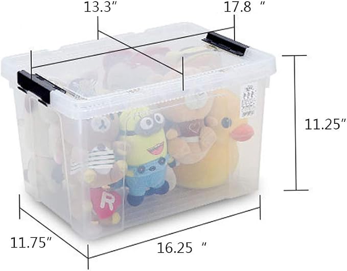 Ggbin 34 Quart Clear Lidded Storage Container Tote, Plastic Storage Box Bin - Image 2