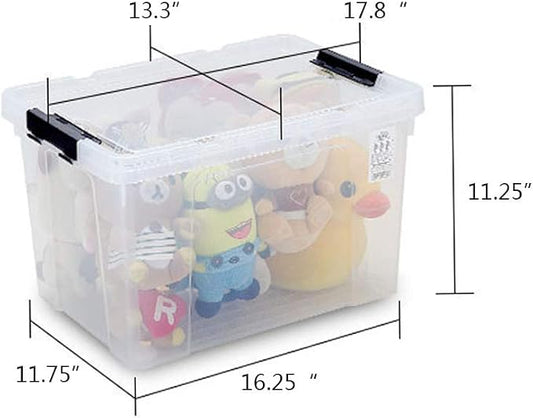 Ggbin 34 Quart Clear Lidded Storage Container Tote, Plastic Storage Box Bin - Image 2