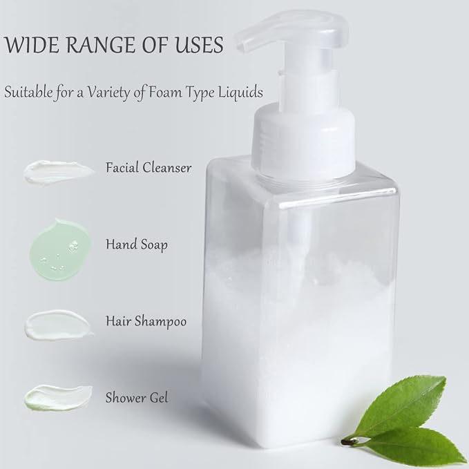 Foaming Soap Dispenser, 450ml Refillable Modern Square Pump Bottle - Image 5