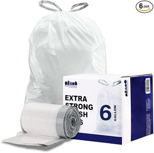 Plasticplace 6 Gallon Trash Bags, 0.7 Mil by Plasticplace