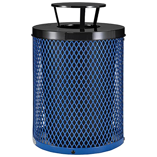 Global Industrial Outdoor Diamond Steel Trash Can - Image 5