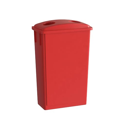23 Gallon Red Slim Jim Trash Can by Krollen+Industrial