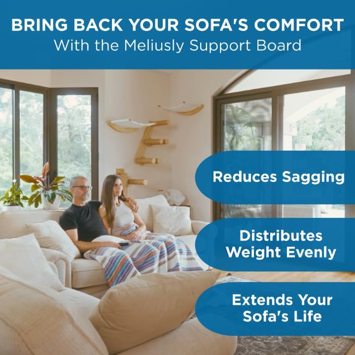 Meliusly Heavy Duty Couch Cushion Support for Sagging Cushions (24x72) Engineered Wood Sofa Cushion Support Board for Sagging Seat, Deep Couch Supporter for Under the Cushions, Loveseat Saver