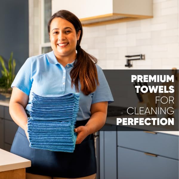 MW Pro Multi-Surface Microfiber Towel – 12 Pack | Premium Cleaning Cloth | Clean - Image 3