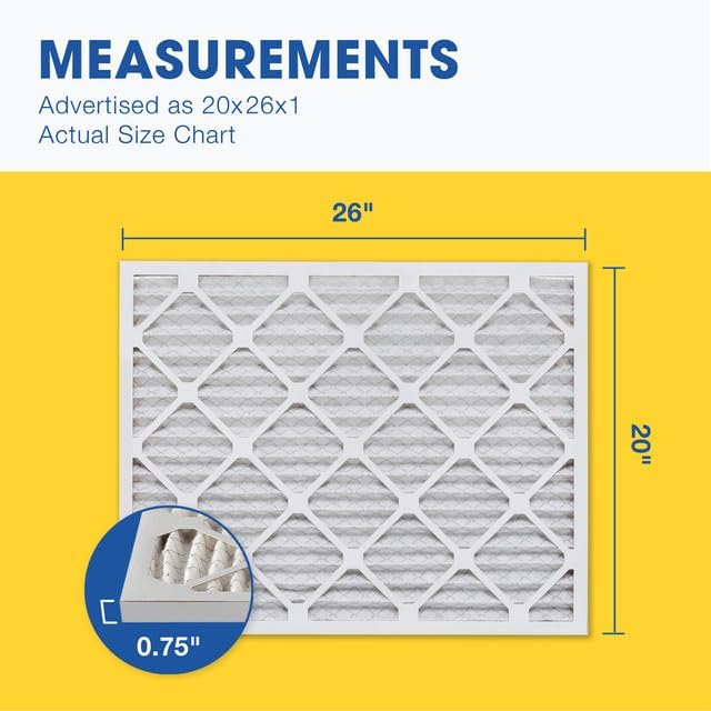 Aerostar 20x26x1 MERV 8 Pleated Air Filter, AC Furnace Air Filter, 6 Pack - Image 2