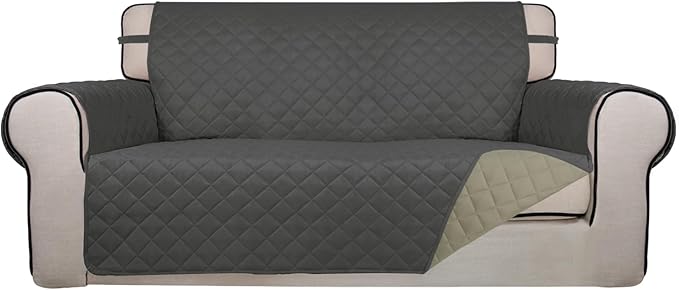 PureFit Reversible Quilted Sofa Cover, Water Resistant Slipcover Furniture by PureFit