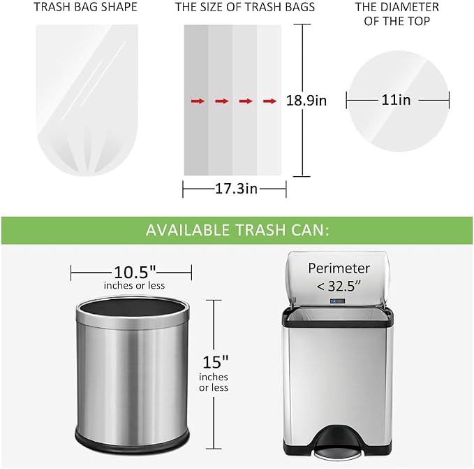 3 Gallon 120 Counts Small Trash Bags Garbage Bags by RayPard, 10-12 Liter Waste - Image 2
