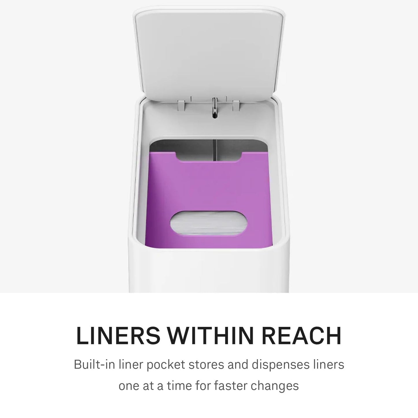 simplehuman Slim Step Can, 9L / 2.4 Gallon Primary Bathroom Trash Can, Liner Pocket®, Sleek Internal Hinge, 150,000-Step All-Steel Pedal, Lid Shox® Silent Close, White Steel