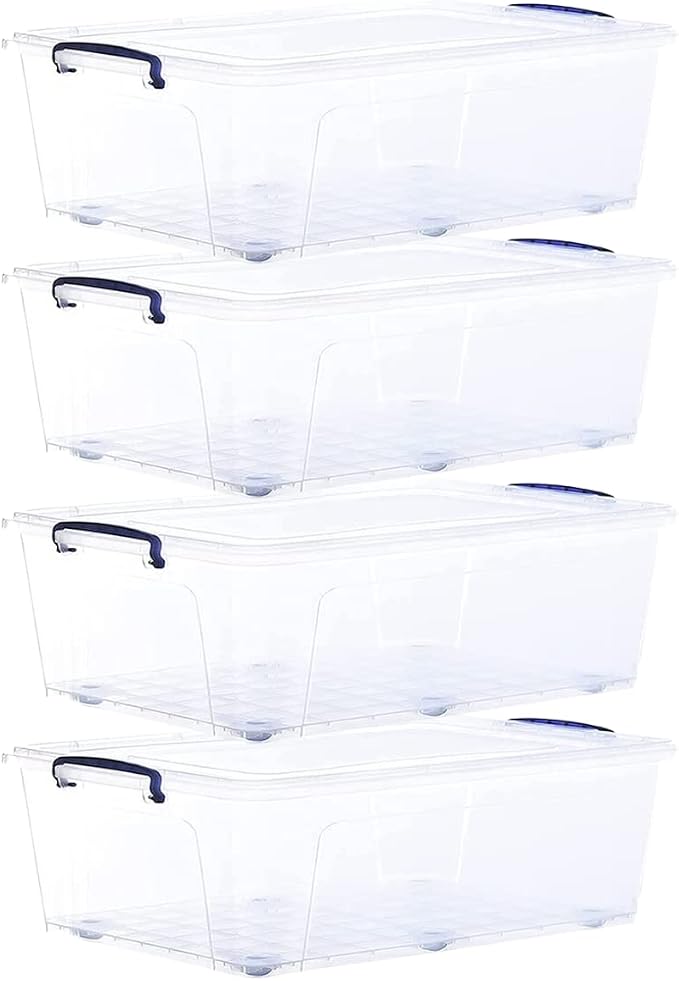 Superio Storage Bins with Lids, Stackable Totes, BPA Free, Odor Free, Organizer by Superio
