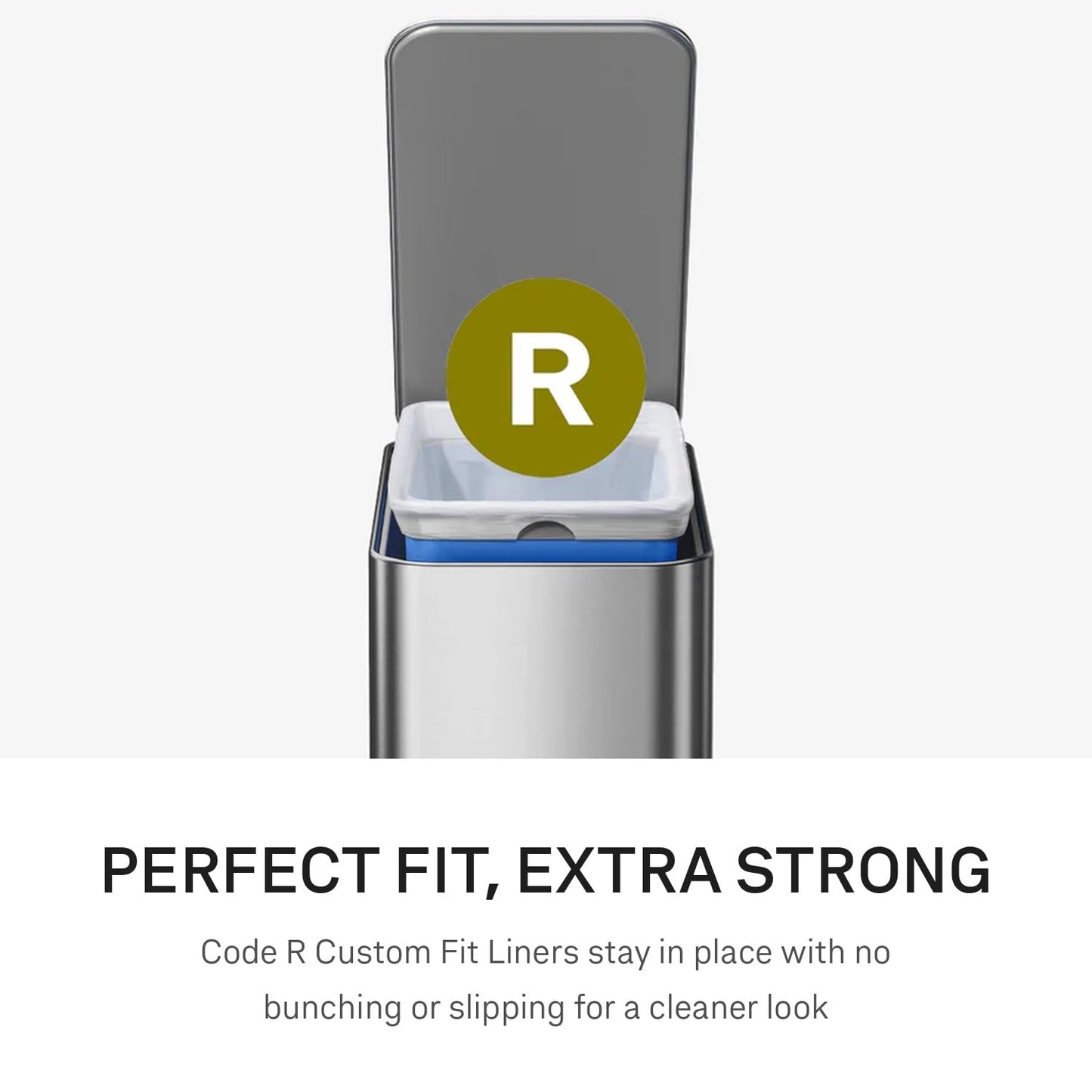 simplehuman Slim Step Can, 9L / 2.4 Gallon Primary Bathroom Trash Can, Liner Pocket®, Sleek Internal Hinge, 150,000-Step All-Steel Pedal, Lid Shox® Silent Close, Brushed Stainless Steel
