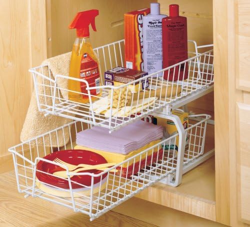 ClosetMaid 11 in. Pull Out Cabinet Organizer, 2 Tier, Heavy Duty, Slide Out P...