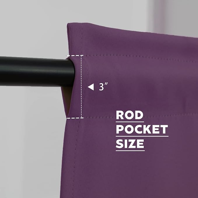 Pickluc Purple Cafe Half Window Curtain, 30 Inches Length, Rod Pocket Small - Image 3