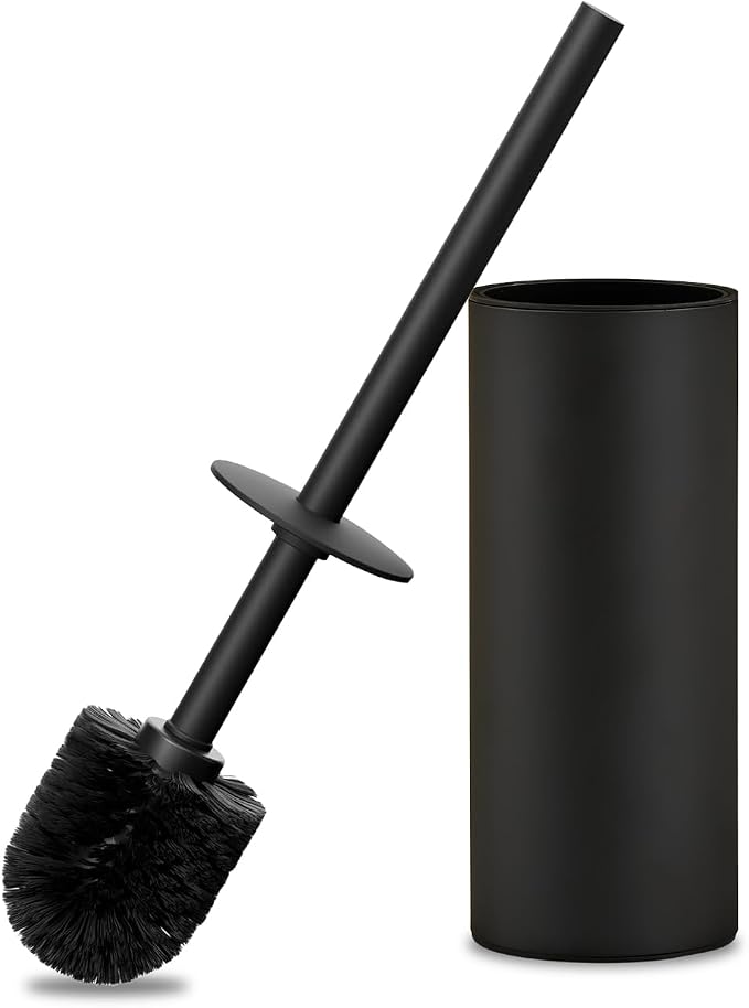 304 Stainless Steel Toilet Bowl Brush and Holder Set, Circular Floor Toilet by YIGUANXIN