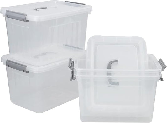 4-Pack Clear Plastic Storage Latch Box by Lesbin