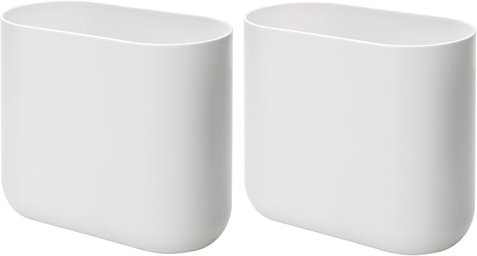 iDesign Small Oval Plastic Bathroom Trash Cans by iDesign