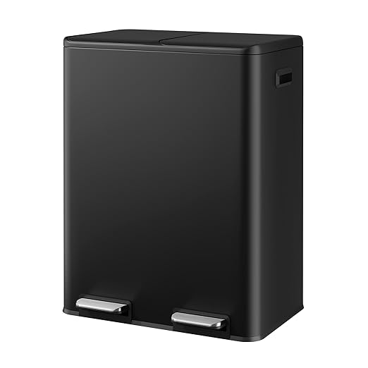 WLIVE Dual Trash Can, 2 x 8 Gallon, Step Trash Can by WLIVE