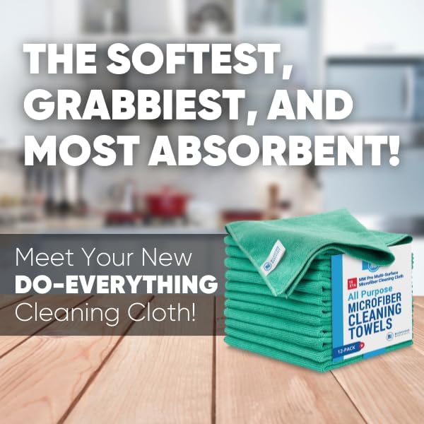 MW Pro Microfiber Cleaning Cloth | Green | Size 16" x 16" | All Purpose - Image 2