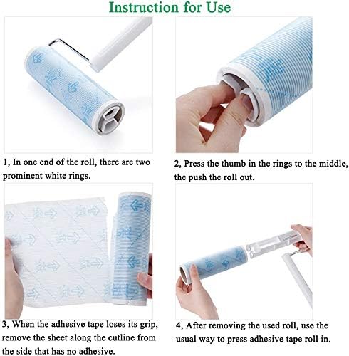 UNIKON 802 Lint Roller Sticky Roller Pet Hair Roller, Long Handle Sticky Mop - Image 5