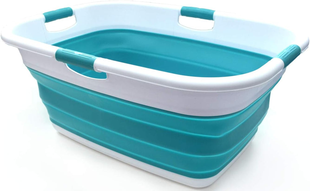 SAMMART 49L Collapsible 4 Handled Laundry Basket-Foldable Storage Container-P...