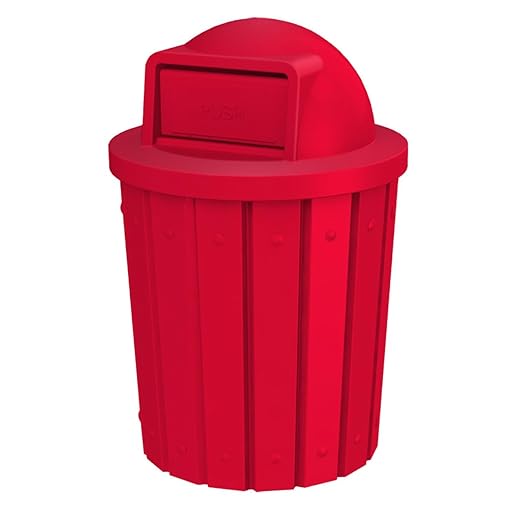 42 Gallon Slated Circle 100% Recycled Plastic Heavy Duty Outdoor Trash Can by SturdyEssentials
