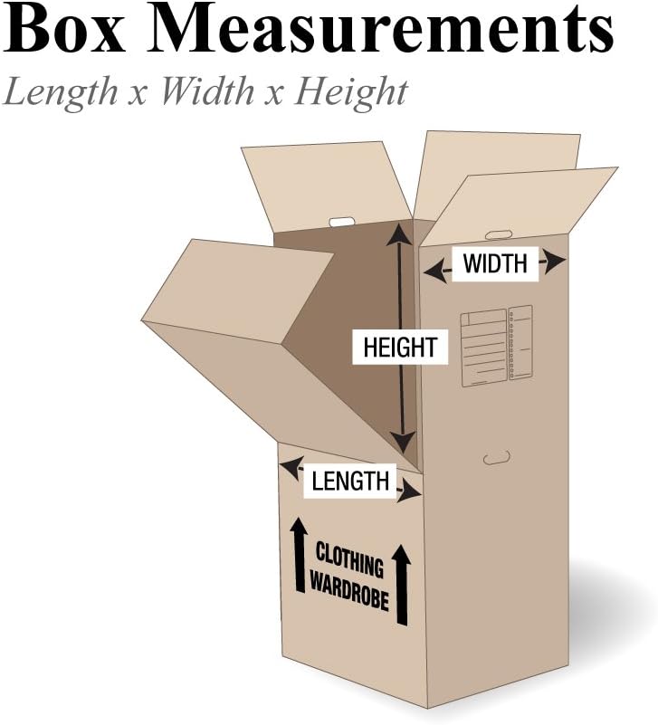 Partners Brand PWARDCOMBOMS Pre-Printed Wardrobe Moving Boxes, 20" Lengt...