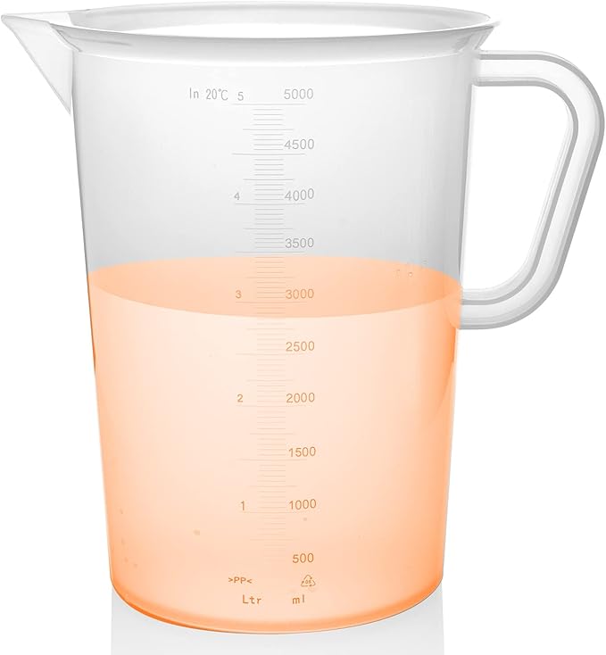 Plastic Graduated Measuring and Mixing Pitcher - 5000ml Plastic Graduated by Appletofu