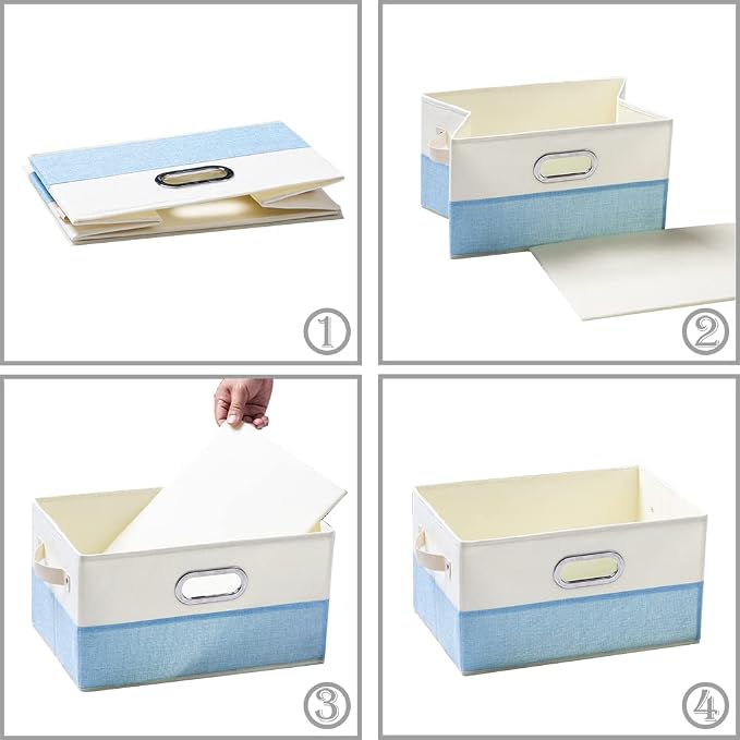 PRANDOM Fodable Storage Bins for Closet Decorative Fabric Storage Baskets Cubes - Image 5