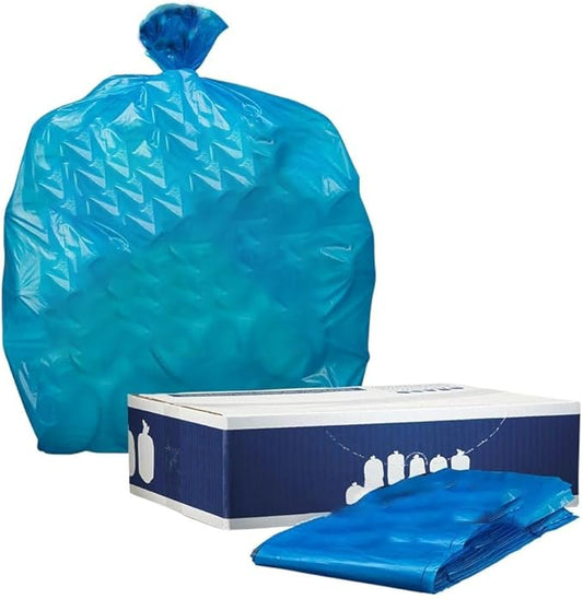 Plasticplace 30-40 Gallon Recycling Trash Bags │ 1.2 Mil│ Blue Garbage Bag - Image 2
