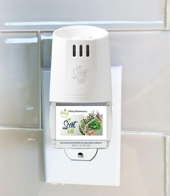 Scent Fill Minty Rosemary Plug in Air Freshener, 4 Scented Oil Refills - Image 2