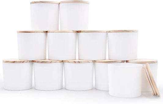 12 OZ Thick Candle Jars for Making Candles 12 Pcs, Empty Jars by Showin