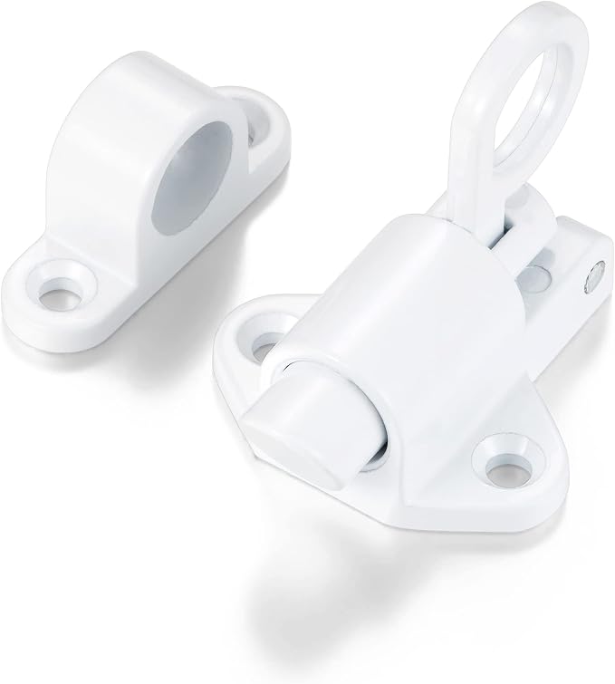 8 Packs Self-Closing Latches，White Spring Door Lock，Resilient Bolt Latch - Image 6