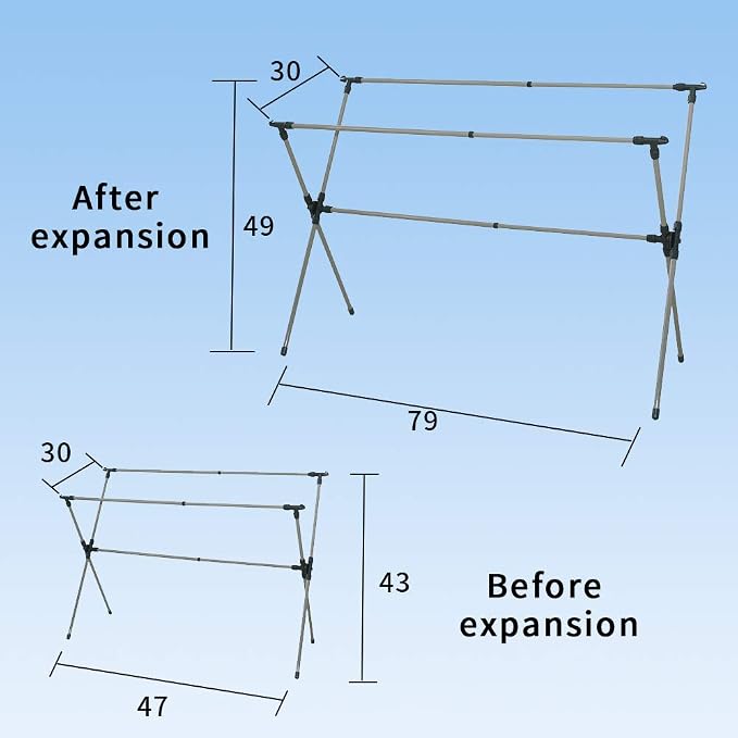 Clothes Drying Rack, Adjustable and Foldable Laundry Rack, Space Saving Hanger - Image 5